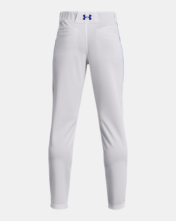 Boys' UA Utility Piped Baseball Pants, White, pdpMainDesktop image number 1